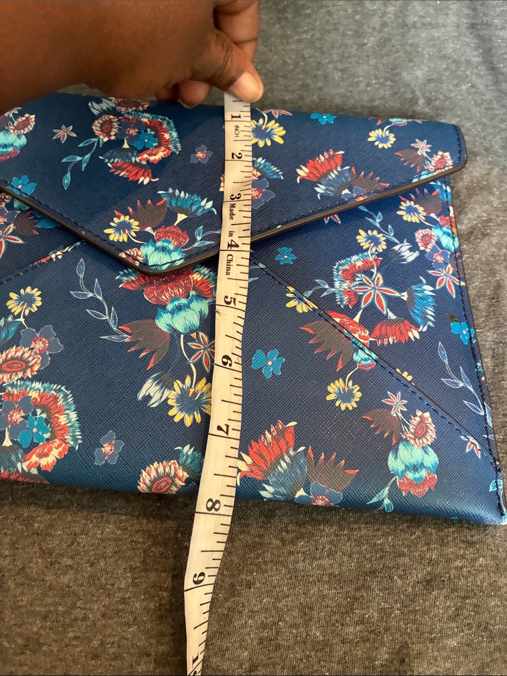 Rebecca Minkoff Navy Floral Envelope Clutch - Picture 8 of 8